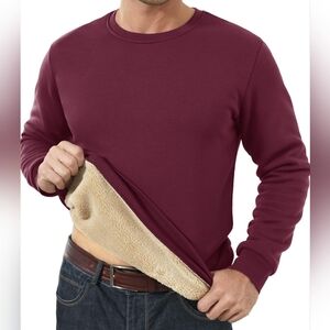 New MAGCOMSEN Men's Sherpa Lined Sweatshirt Fleece Pullover.